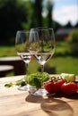 Freshness of summer, wineglass on wooden table, generated by AI Royalty Free Stock Photo
