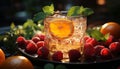 Freshness and sweetness in a fruity summer cocktail generated by AI Royalty Free Stock Photo