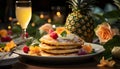 Freshness and sweetness on a gourmet pancake plate generated by AI