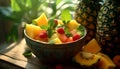 Freshness and sweetness in a tropical fruit salad generated by AI Royalty Free Stock Photo