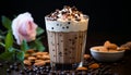 Freshness on table coffee, chocolate, dessert, gourmet, milk, cream generated by AI Royalty Free Stock Photo