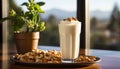 Freshness on table coffee, dessert, glass, milk, chocolate, cream, ice generated by AI Royalty Free Stock Photo