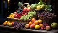 Freshness and variety in a healthy eating bowl of organic fruit generated by AI Royalty Free Stock Photo