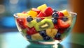 Freshness and vibrancy in a colorful fruit salad generated by AI Royalty Free Stock Photo