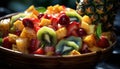 Freshness and vibrancy in a colorful fruit salad generated by AI Royalty Free Stock Photo
