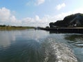 freshwater ecosystem river of a biesbosh natural park boating on the channel