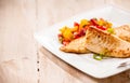 Freshwater fresh grilled tilapia fillets