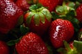 Freshy washed ripe fragrant strawberries Royalty Free Stock Photo