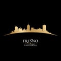 Fresno California city silhouette black background
