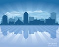 Fresno California city skyline vector silhouette