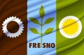 Fresno California waving flag illustration. Royalty Free Stock Photo