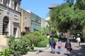 FRESNO, UNITED STATES - APRIL 12, 2014: People walk in Fresno, California. Fresno is the 5th most populous city in California (509