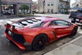 FRESNO, UNITED STATES - Dec 28, 2020: New Lamborghini red custom 2020 car