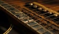 Fretboard pattern on old acoustic guitar strings generated by AI Royalty Free Stock Photo