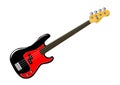 Fretless Bass Guitar on White Background Royalty Free Stock Photo