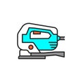 Fretsaw electric tool color line icon. Pictogram for web page, mobile app, promo