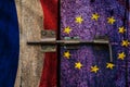 Frexit French EU exit French flag Royalty Free Stock Photo