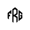 FRG letter logo design with polygon shape. FRG polygon and cube shape logo design. FRG hexagon vector logo template white and