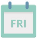 Fri, friday Special Event day Vector icon that can be easily modified or edit. Royalty Free Stock Photo