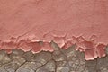 Friable peeling pink paint