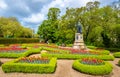 Friary Gardens with a statue of the 3rd Marquess of Bute Royalty Free Stock Photo