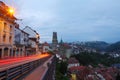 Fribourg in dusk Royalty Free Stock Photo