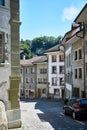 Street view of OLD Town Fribourg, Switzerland Royalty Free Stock Photo