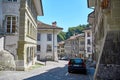 Street view of OLD Town Fribourg, Switzerland Royalty Free Stock Photo