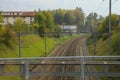 fribourg,switzerland-October 23,2019: The trainway in city at fribourg,switzerland Royalty Free Stock Photo