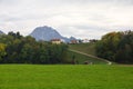 fribourg,switzerland-October 23,2019:The village wood vintage near Gruyeres Castle in fribourg,switzerland