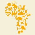 Frican animals silhouettes set. Vector illustration Royalty Free Stock Photo