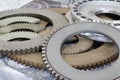 Friction clutches for heavy-duty gearboxes with integral clutch