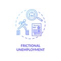 Frictional unemployment blue gradient concept icon Royalty Free Stock Photo