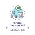 Frictional unemployment concept icon Royalty Free Stock Photo