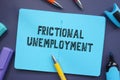 Frictional Unemployment inscription on the piece of paper Royalty Free Stock Photo