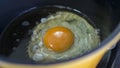 Frid egg fried in the pot prepare for breakfast. Royalty Free Stock Photo