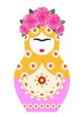 Frida Kahlo Matrioska Style, vector isolated