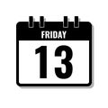 Friday 13, black calendar