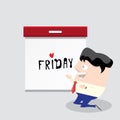 Friday concept with cartoon businessman