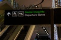 Friday, December 22nd, 2017, Dublin Ireland - signs inside of Terminal 2 of Dublin Airport