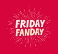 Friday funday banner. Typographic design vector illustration