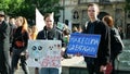 BRNO, CZECH REPUBLIC, SEPTEMBER 20, 2019: Friday for future, demonstration against climate change, banner sign make Royalty Free Stock Photo