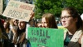 BRNO, CZECH REPUBLIC, SEPTEMBER 20, 2019: Friday for future, demonstration against climate change, banner sign she needs Royalty Free Stock Photo