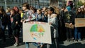 BRNO, CZECH REPUBLIC, SEPTEMBER 20, 2019: Friday for future, demonstration against climate change, banner sign palm oil Royalty Free Stock Photo