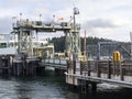 Friday Harbor, WA USA - circa November 2021: View of the Tillikum Washington State Ferry docking on San Juan Island, about to