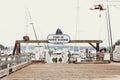 Port of Friday Harbor Marina and sign Royalty Free Stock Photo