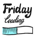 Hand-drawn friday loading sketch icon on white