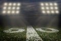 Friday Night Lights Football Game on Football field fifty yard line background