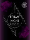 Friday night party.Poster template.Vector illustration