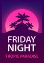 Friday Night - Poster for Dance, Music Party for Night Club Royalty Free Stock Photo